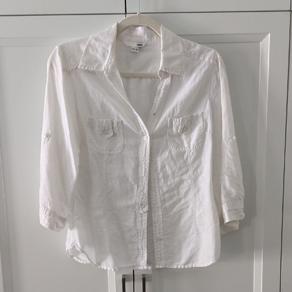 H&M Cream Button-Up Shirt